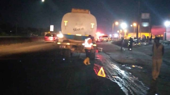 Another Oil Tanker On Fire At Otedola Bridge, Lagos