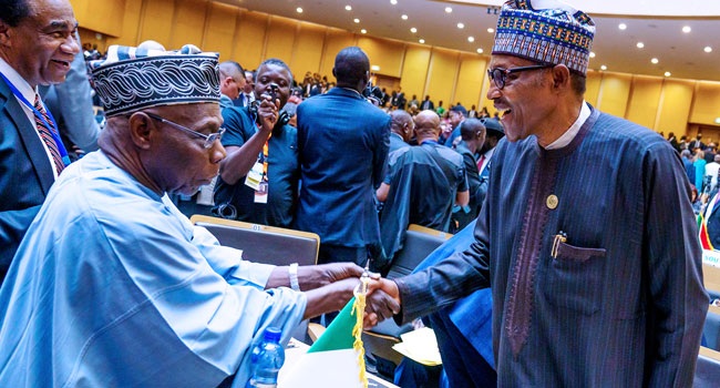 Buhari, Obasanjo Meet On Sunday At The AU Summit, Addis Ababa