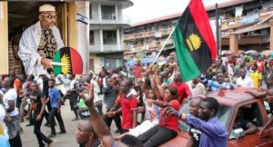 The Biafra Revolution Has Begun As Youths In Border Town To Cameroon Raised Biafra flags In Jubilation