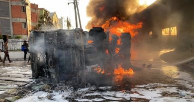 BREAKING:One Person Dies As Tanker Bursts Into Flames At Obalende (See Video)