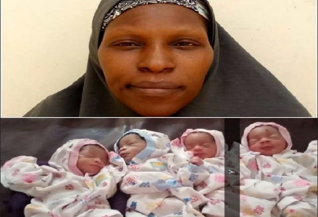 Unbelievable: 34 Year Old Mother Of 13 Gives Birth To A Set Of Quadruplets In Kaduna State