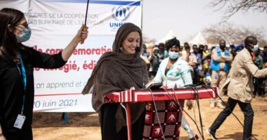 American Star Angelina Jolie Visits Refugee Camp in Burkina Faso