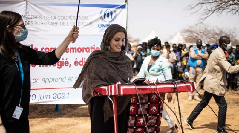 American Star Angelina Jolie Visits Refugee Camp in Burkina Faso