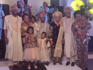 Celebrant, wife, children, grandchildren and Daughters-in-law